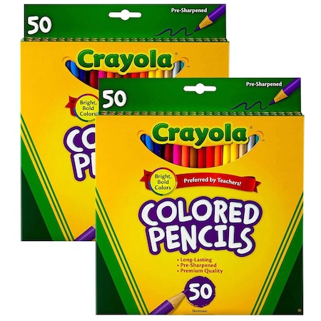 Crayola Colored Pencils, Full Length, Assorted Colors, PK100 BIN684050
